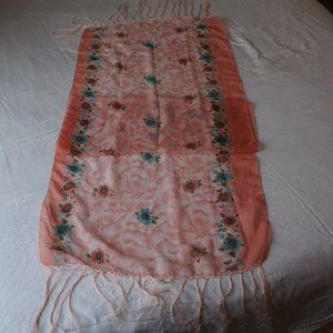 Pink Floral Scarf